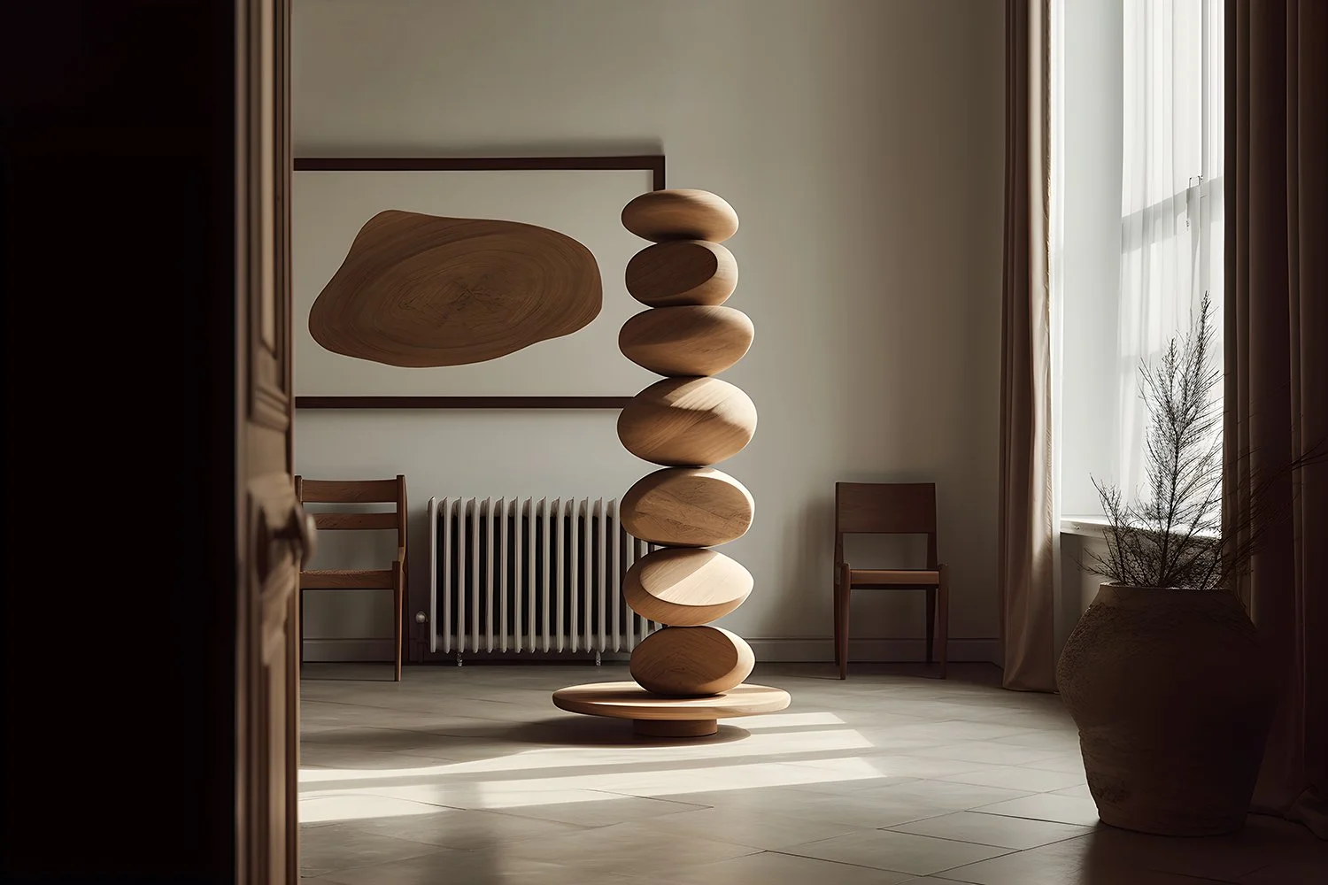 Biomorphic Carved Wood Sculpture, Still Stand No19 by Joel Escalona